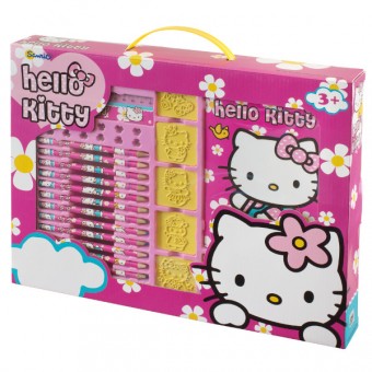 Set de colorat cu stampile Hello Kitty