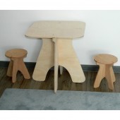 Set Masa din lemn + 2 scaune rotunde