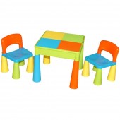 Masuta Guliver cu 2 scaune - Multicolor + cadou